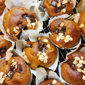 Protein Chocolate Chip Pumpkin Muffins